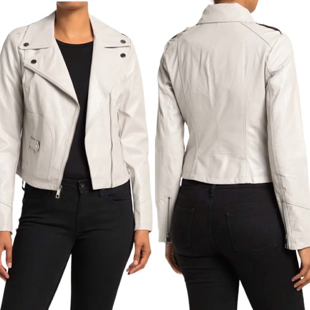 GUESS Faux Leather Crop Moto Jacket! - Picture 11 of 11